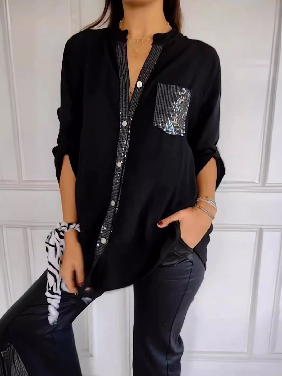 Megan | Stylish Sequin Blouse
