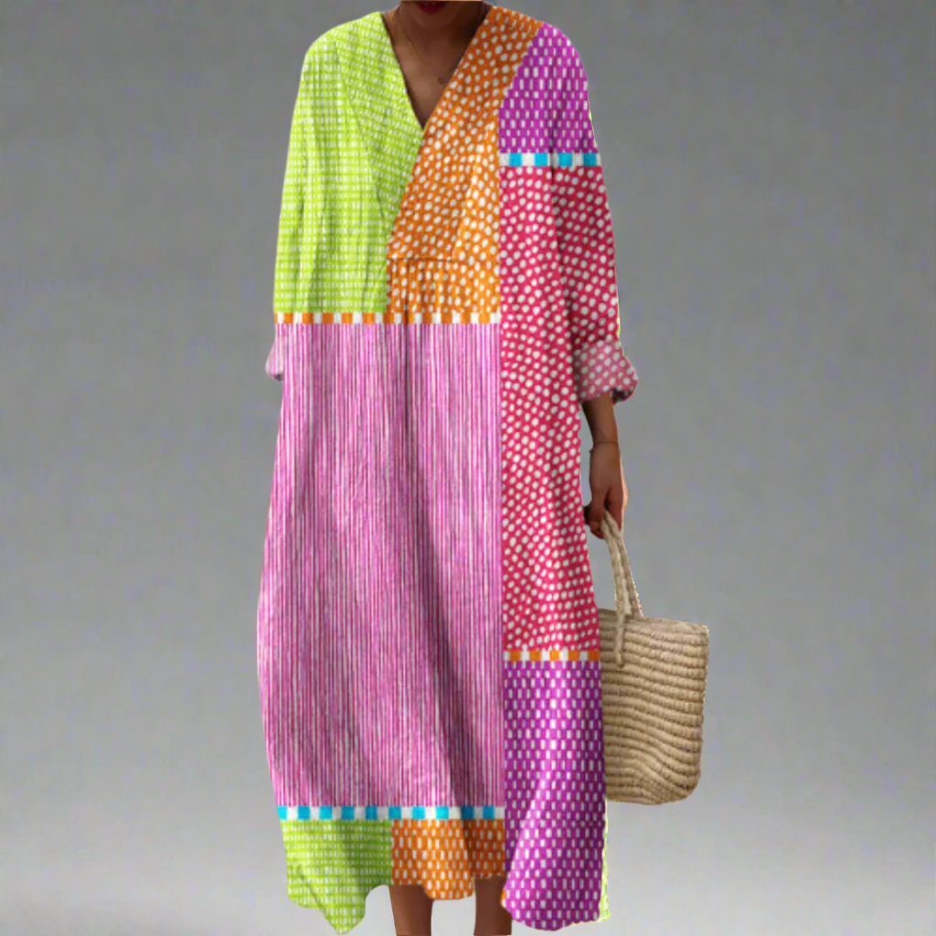 Monica | Color Patchwork Maxi Dress