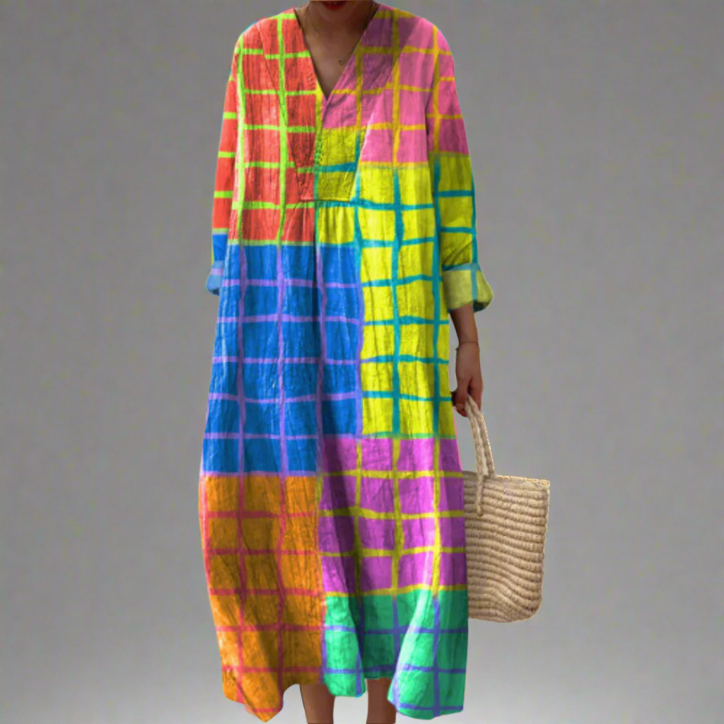Clara | Colorblock Patchwork Maxi Dress