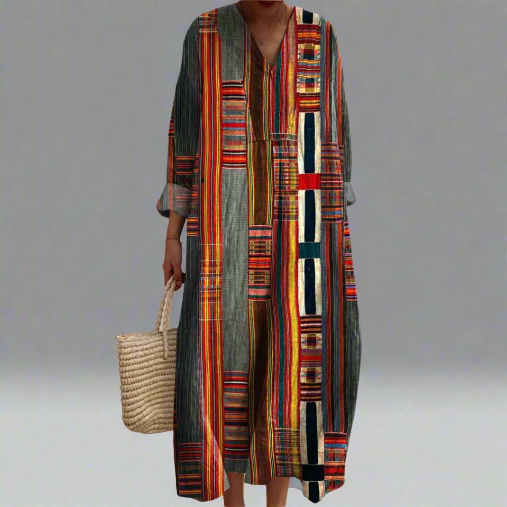 Danielle | Tribal Patchwork Maxi Dress