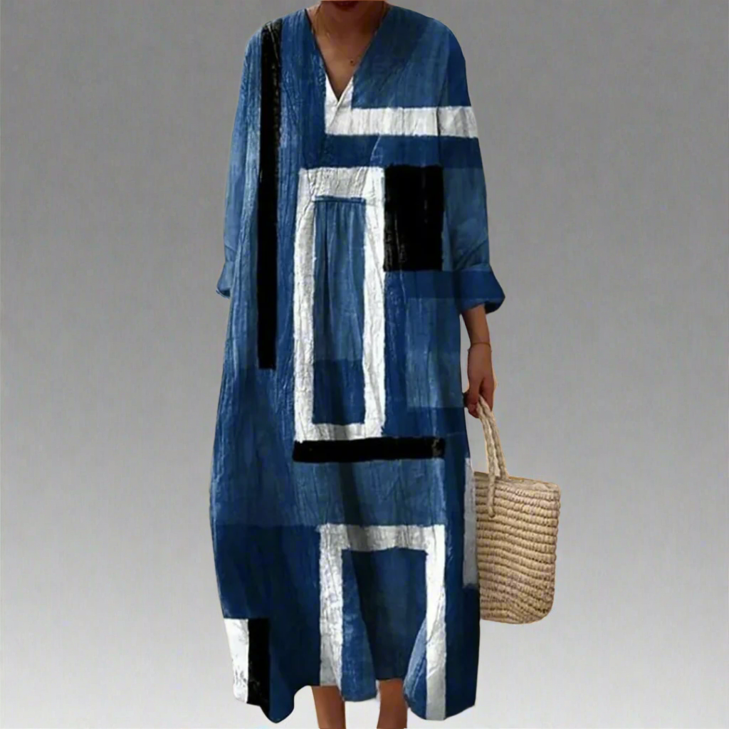 Diana | Abstract Brushstroke Maxi Dress