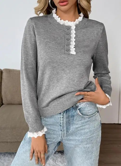 Lauren | Elegant Lace Sweater