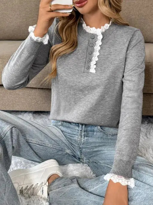Lauren | Elegant Lace Sweater