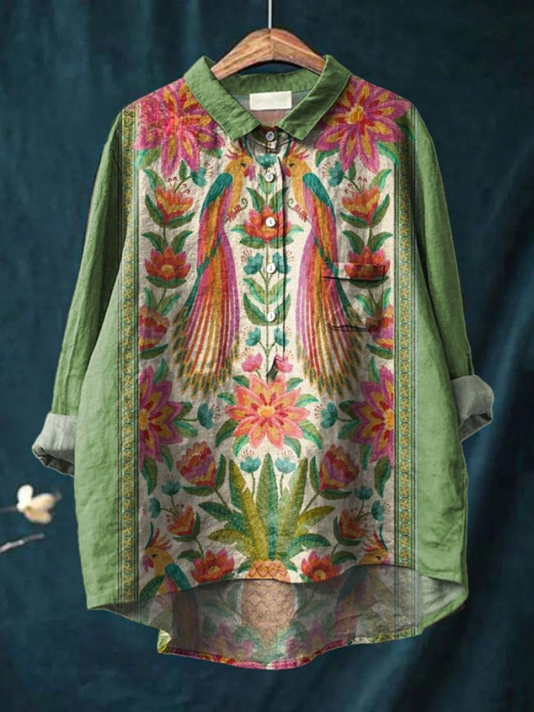 Lydia | Elegant Peacock Shirt