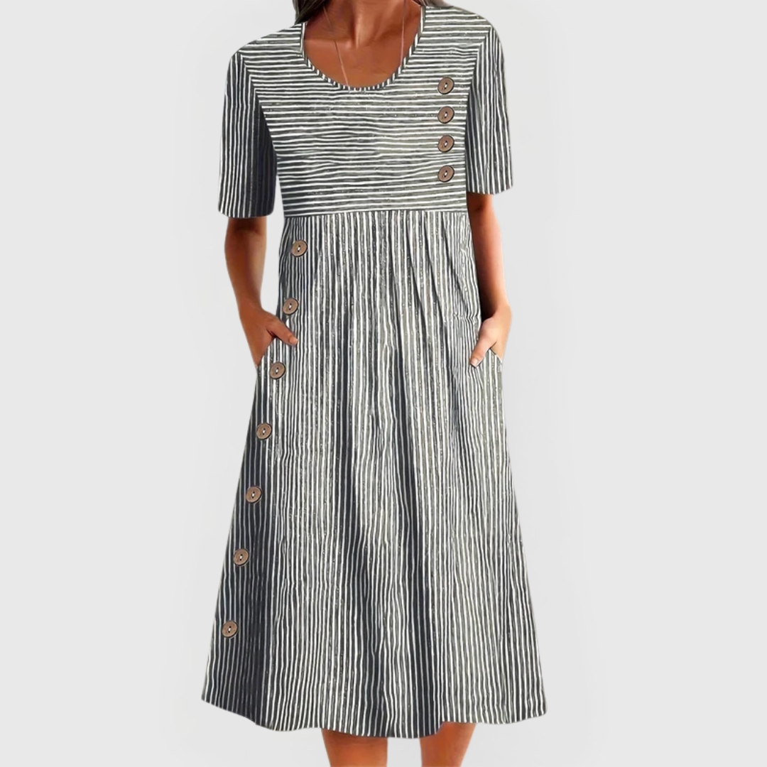 Mia | Stylish Striped Midi