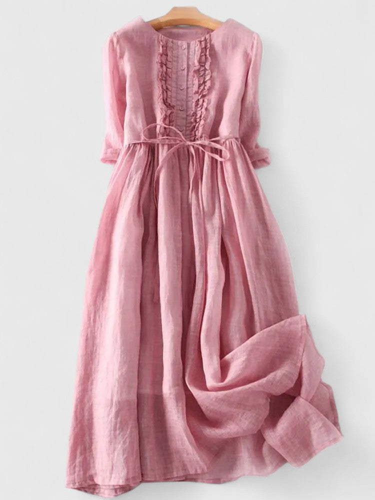 Elara | Linen Midi Dress