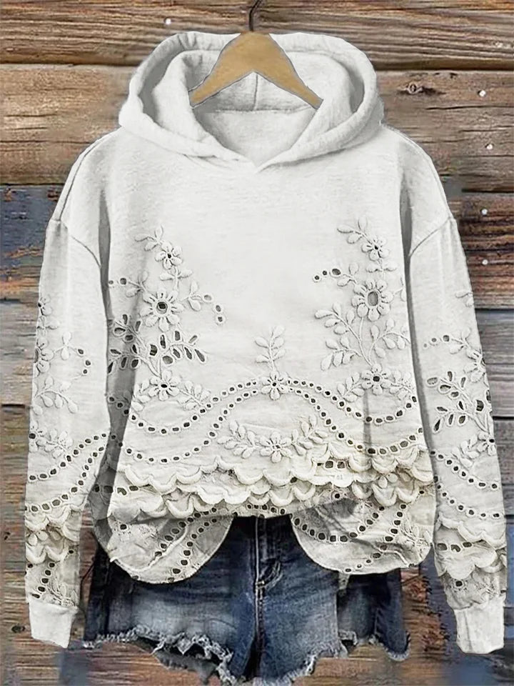 Cheryl | Lace-Trimmed Cozy Sweater