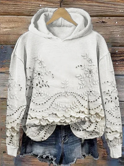 Cheryl | Lace-Trimmed Cozy Sweater