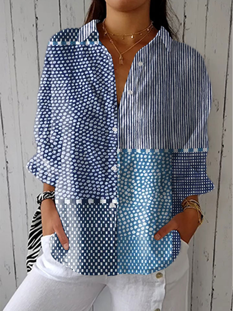 Emily | Indigo Patch Blouse