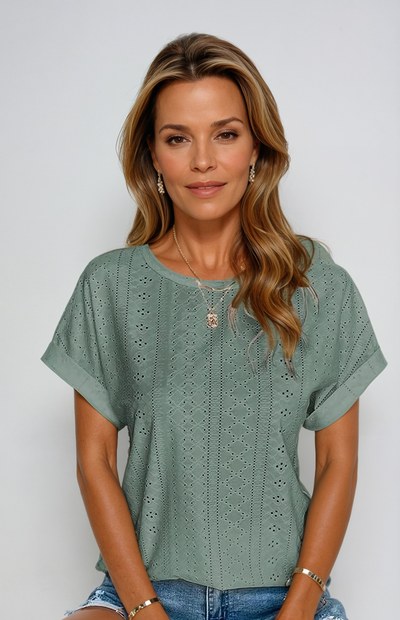 Mia | Stylish Eyelet Top