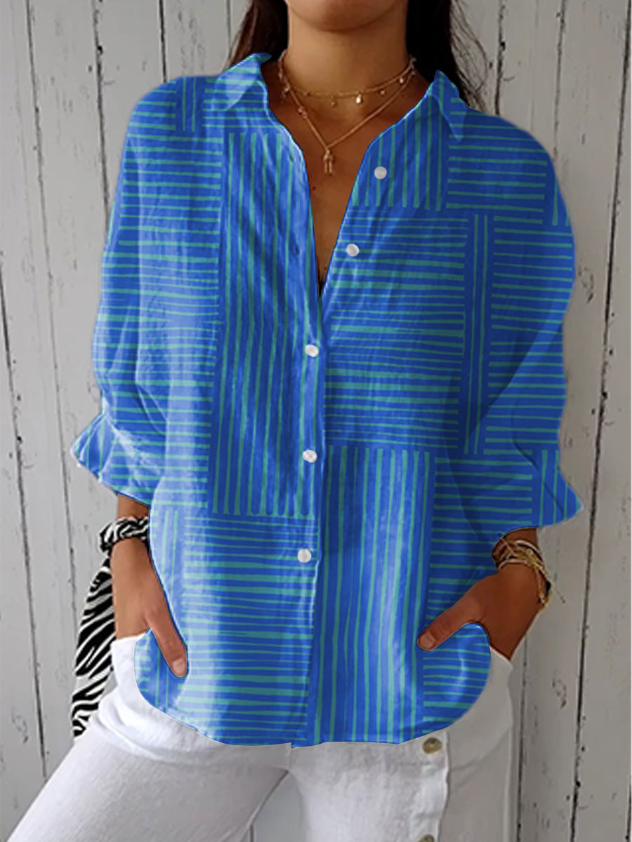 Claudia | Blue Stripe Blouse