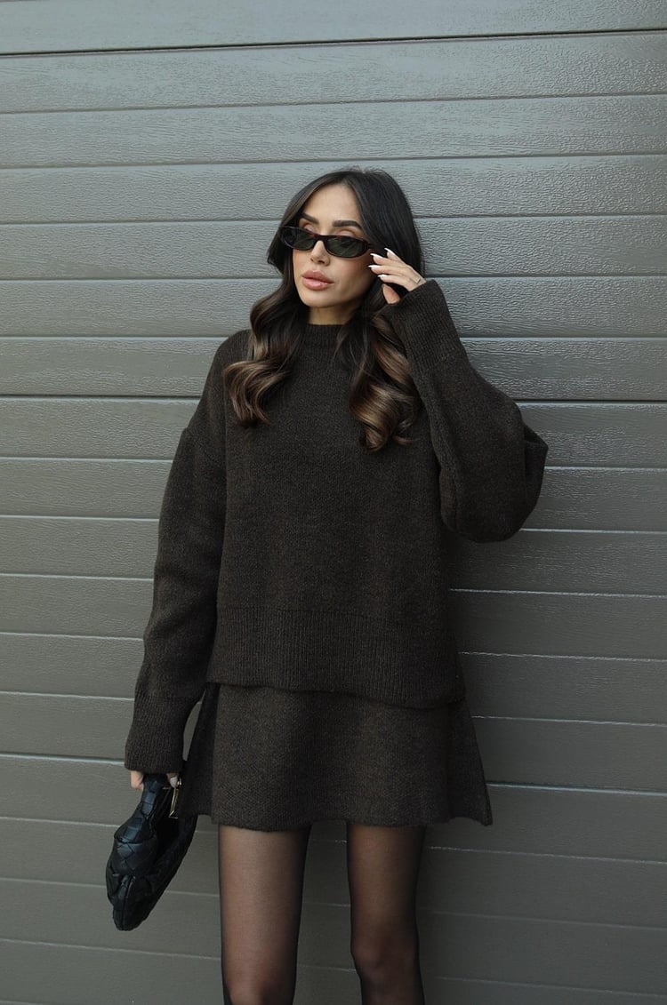 Lily | Cozy Sweater Skirt Set