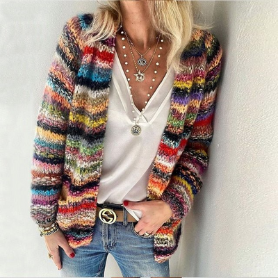 Mia | Vibrant Striped Cardigan